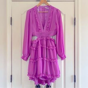 The Clothing Co Pink/Purple Cut Out Ruffle Dress